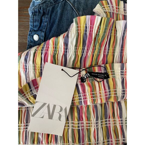 NWT Zara Women’s Multi-Colored Striped Spaghetti Strap Tank Tok size XXL - Picture 4 of 4